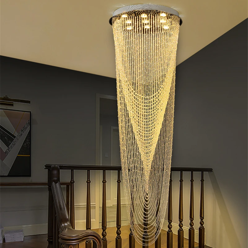 

LED Modern Creative Ceiling Light Luxury K9 Crystal For Stairs Restaurant Living Room Home Lighting Engineering Light