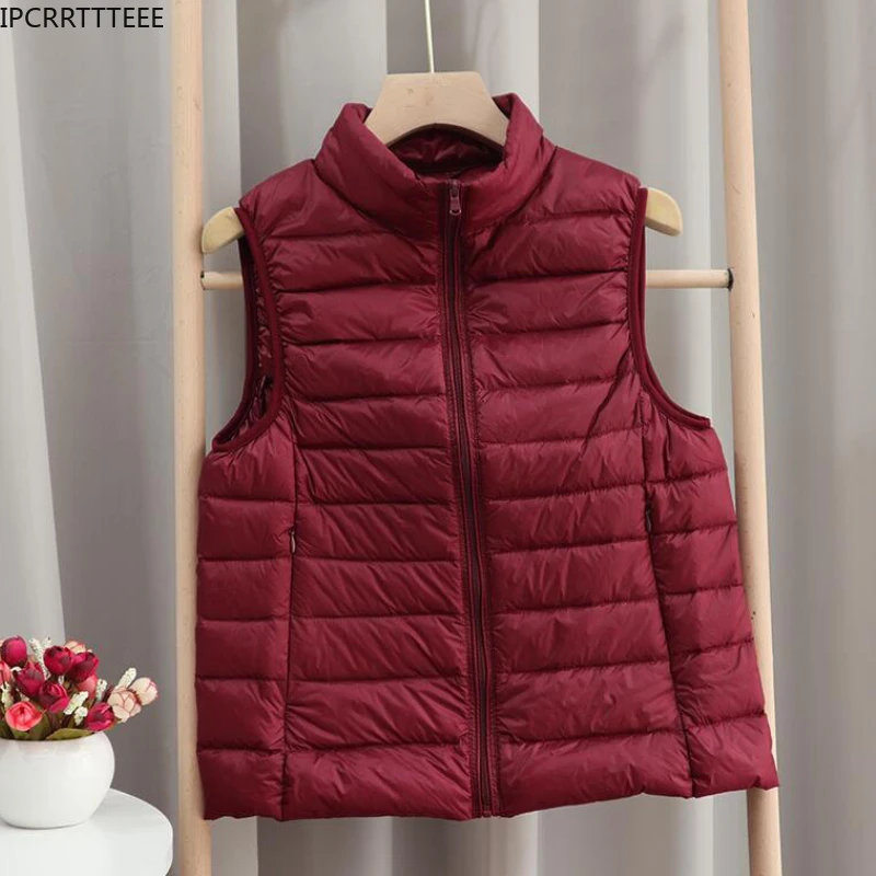 Autumn Winter Women Duck Down Vest 2023 Coat Ultralight Sleeveless Puffer Vest Jacket Ultra Thin Warm Down Jacket Waistcoat