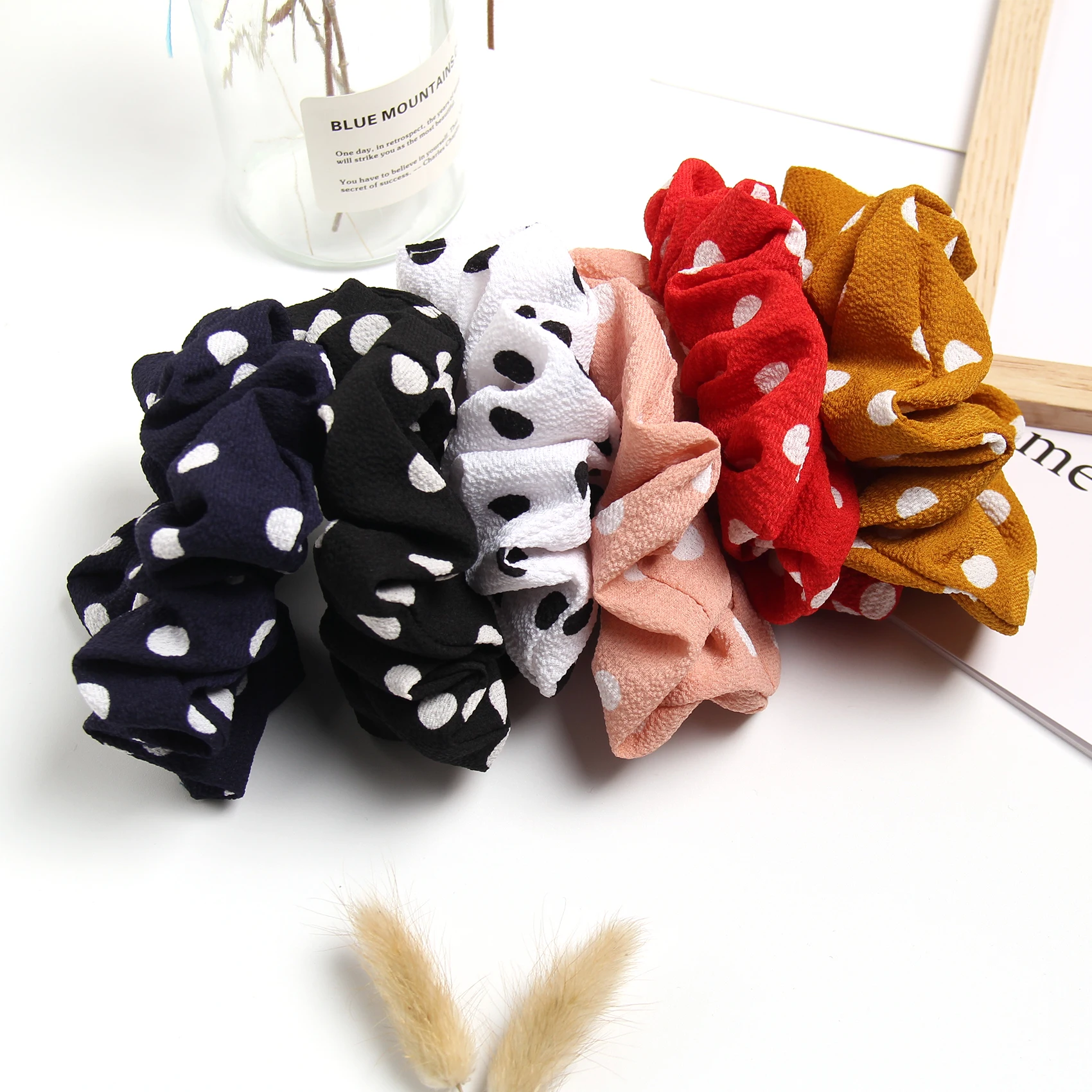 Furling Girl 1PC Bohemia Dot Print Elastic Hair Bands Women Hair Scrunchies Polyester Hair Accessories