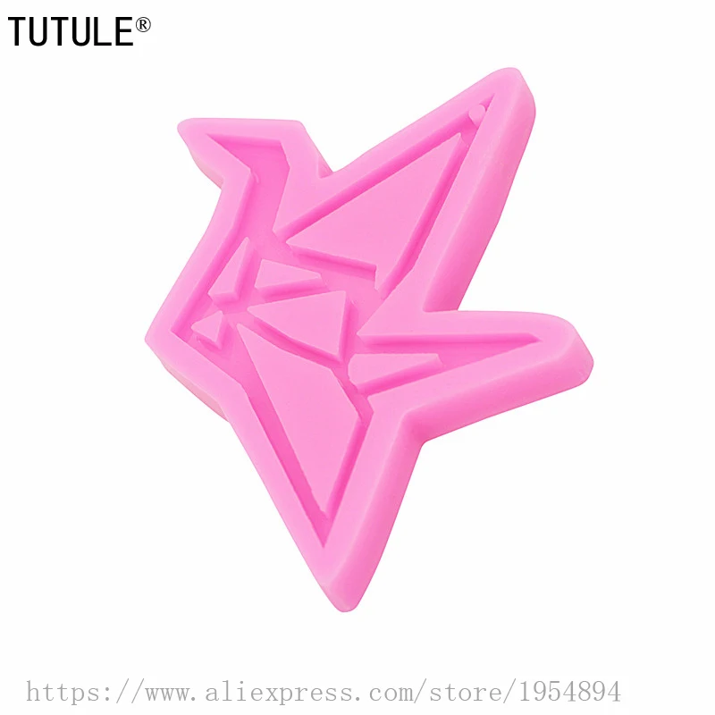 paper crane Silicone Mold,Origami crane necklace Craft Mold-Fondant Polymer cake Clay Mold,earring keychain mould,Jewelry mold