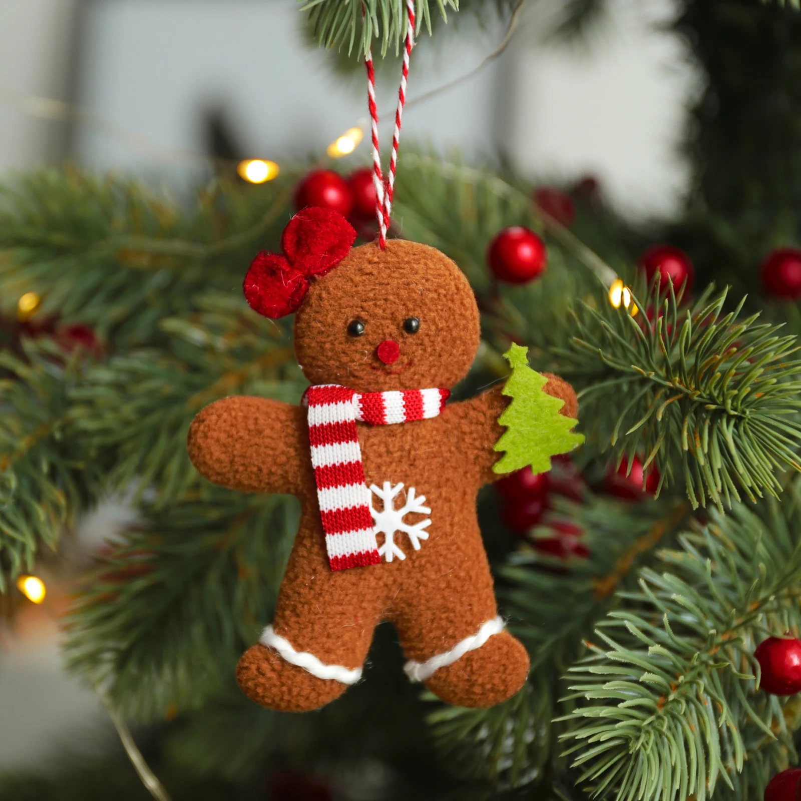 3 Pcs Set Christmas Pendants DIY Xmas Cartoon Gingerbread Man Shaped Hanging Artware Home Decorations for Home Noel Natal