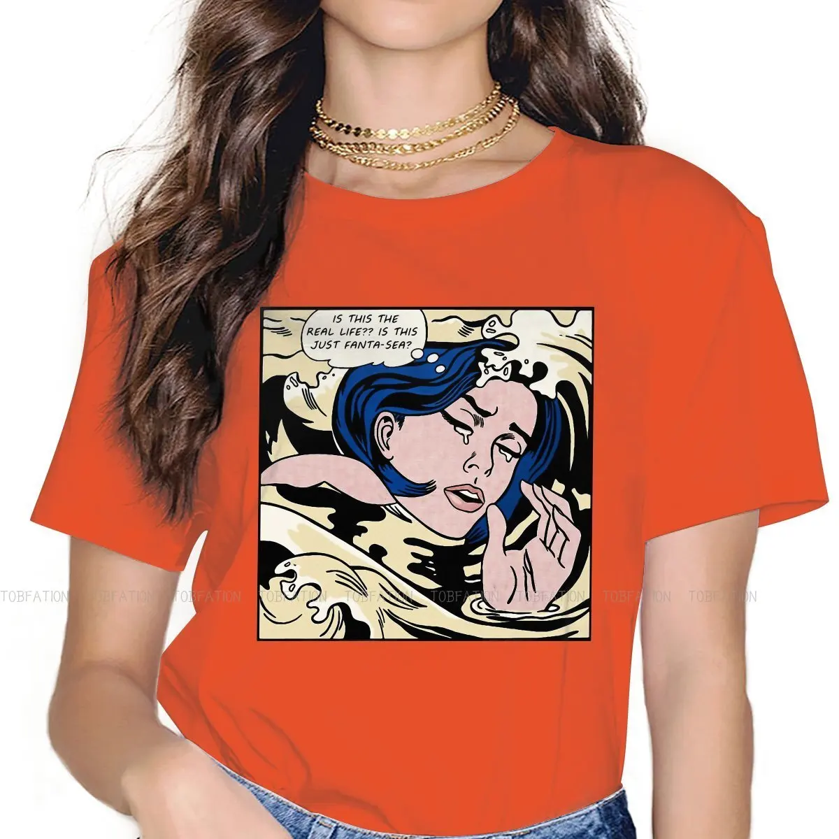 Roy Lichtenstein Pop Art Comics Girls T Shirt Drowning Girl in 