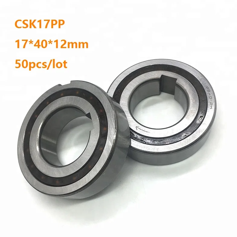 

50pcs/lot CSK17PP 17mm High Quality One Way Clutch Bearing With dual keyway Sprag Freewheel Backstop Bearing 17*40*12mm