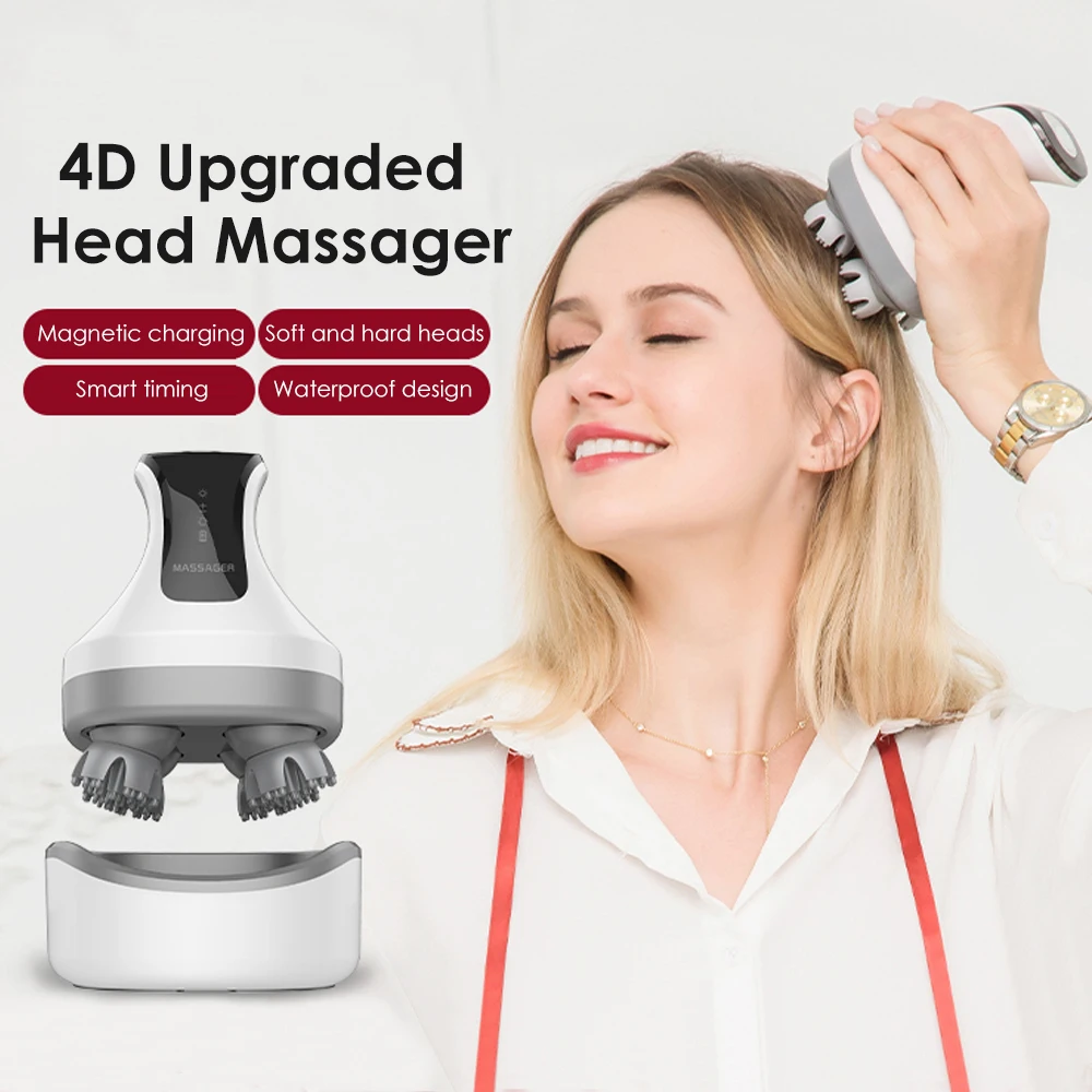 Rechargeable 4D Magnetic Head Massage High-power Head Massage Device Wireless Electric Scalp Massage Prevent Hair Loss Massage