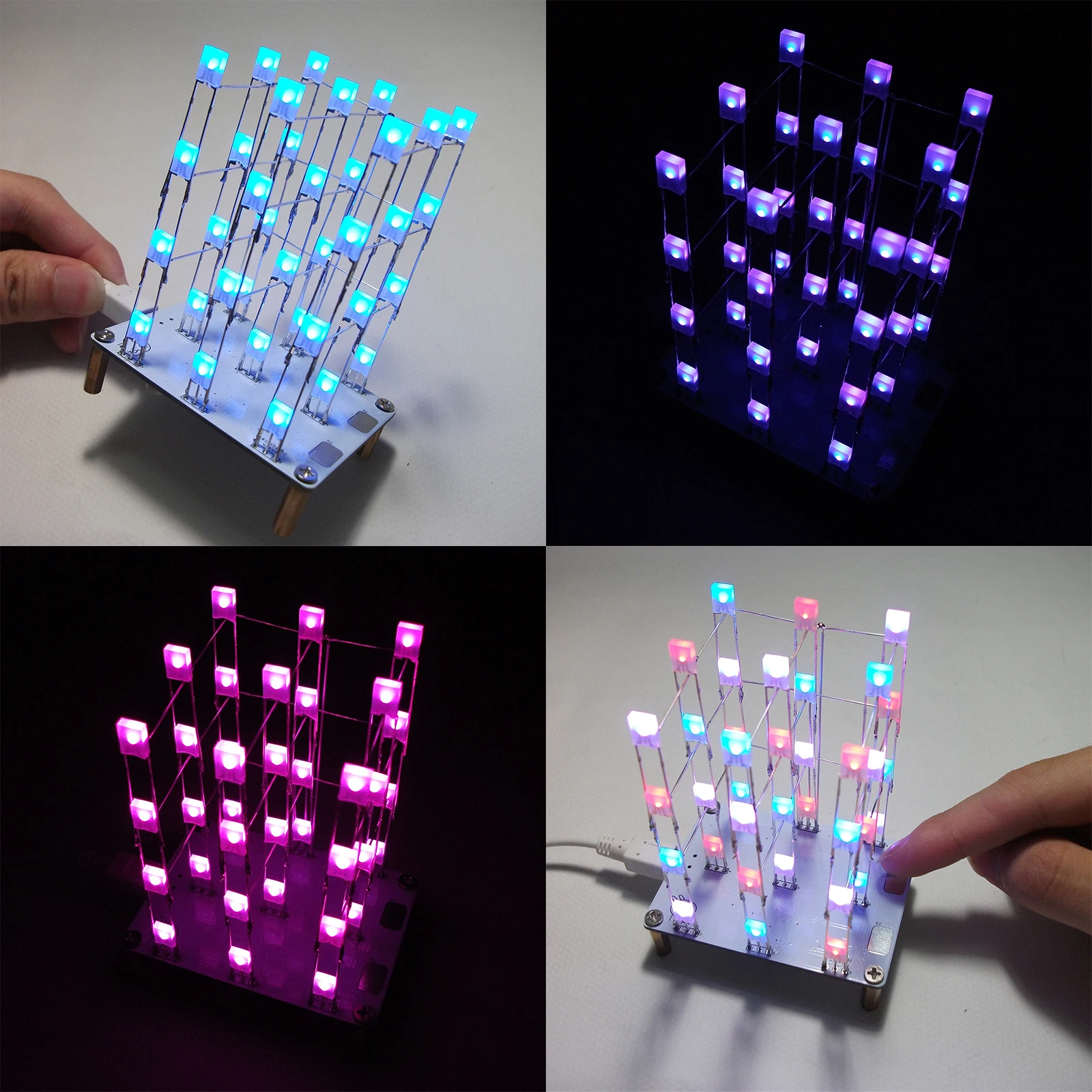 DIY Electronic Kit Touch Control colorful Cube 3x3x4 Multicolour LED Light Cubes Diy SMD Training Kits