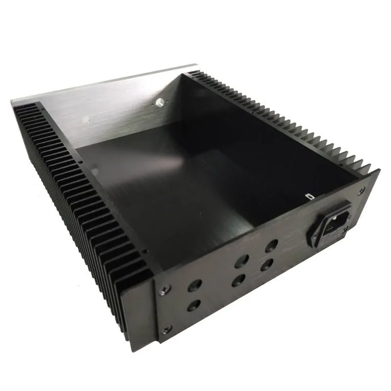 BRZHIFI BZ2107 Series Double Radiator Aluminum Case For Power Amplifier DIy Electronic Enclosure Instrument Chassis 212*257*70mm