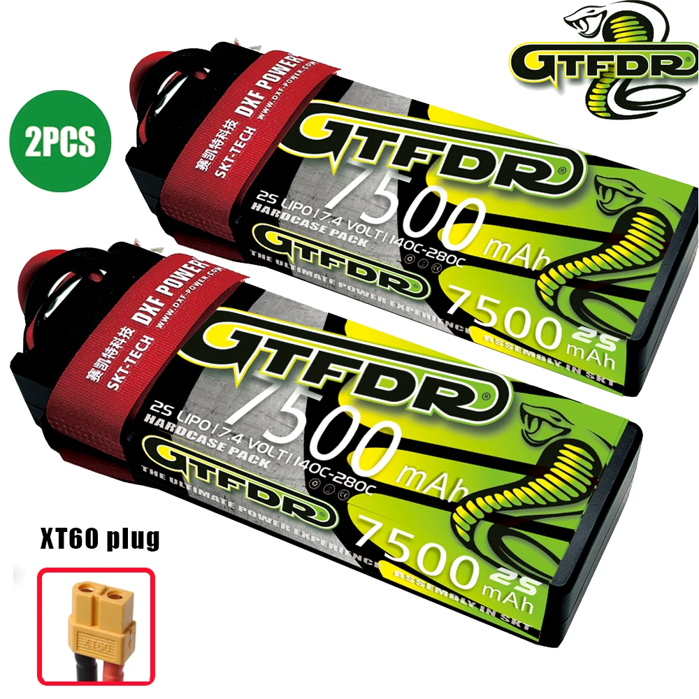 2 個 GTFDR リポ 2S バッテリー 7.4V 7.6V 8400Mah 8200Mah 7500Mah