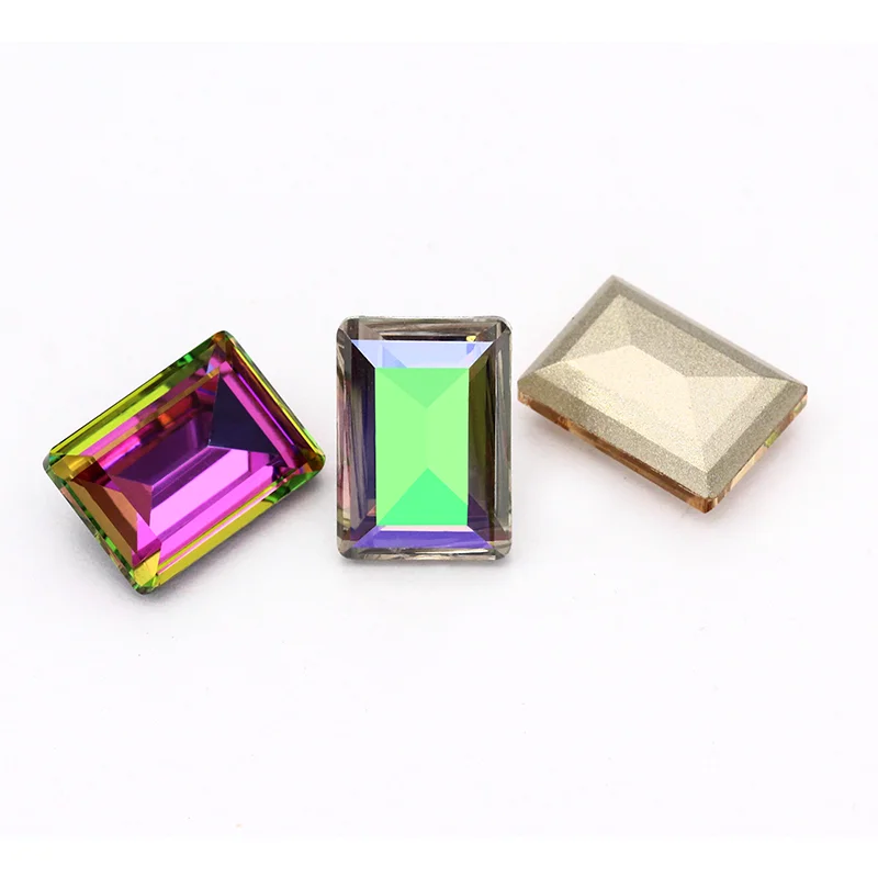 Astrobox High Quality Fancy Rectangle Crystal Rhinestones Glue On Glass Rhinestones Used Nail Art Stone DIY Jewelry Making