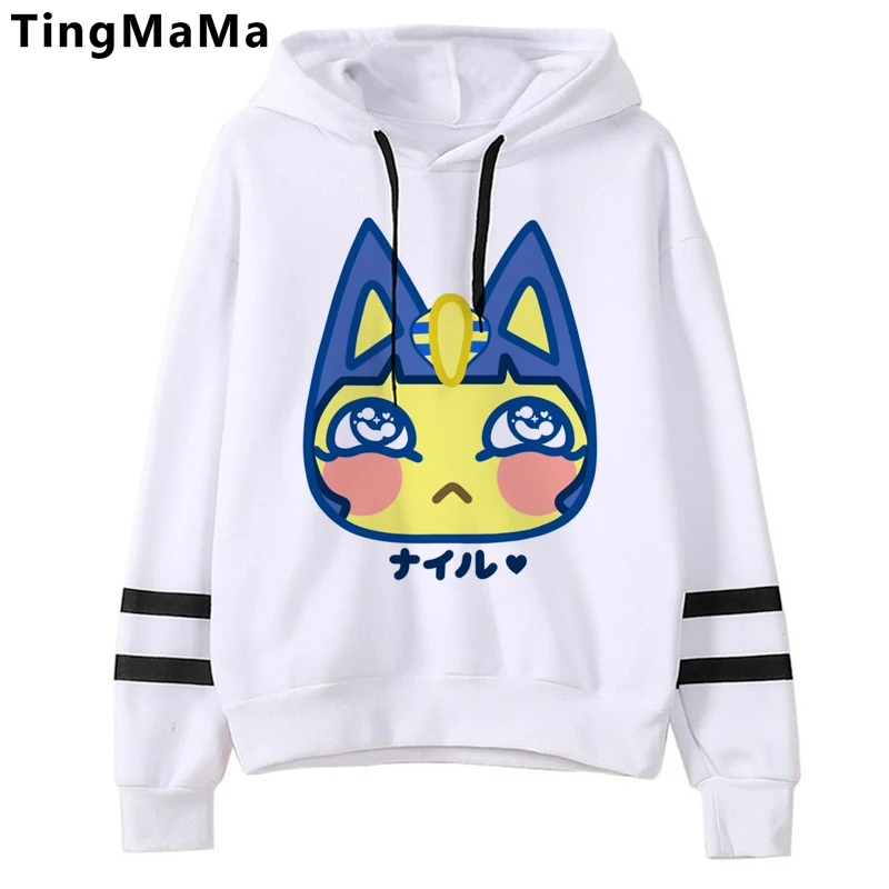 Animal Crossing New Horizons Hoodies Men Funny Anime Ankha Streetwear Unisex Tops Harajuku Animal Crossing Sweatshirts Male