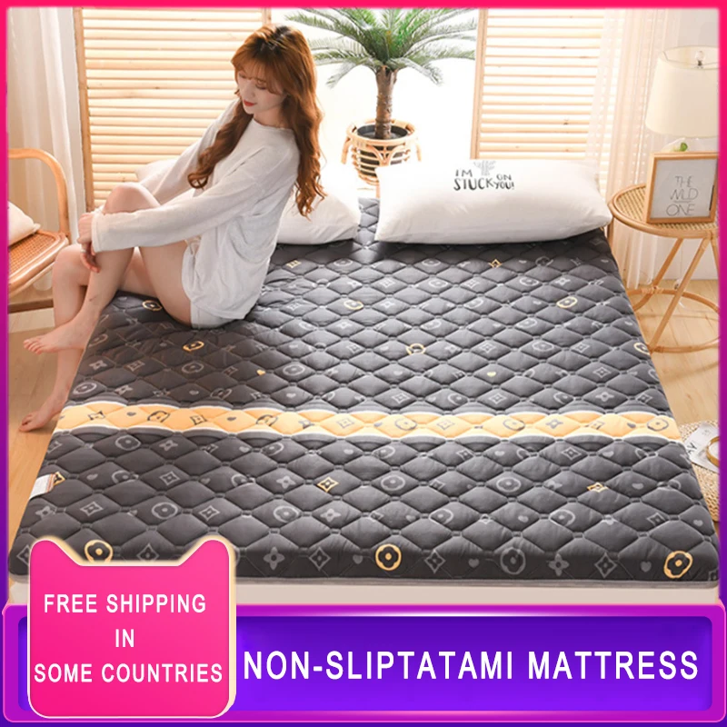 Fitted Tatami Mattress Quilted Floor Futon Mattress Soft Thick Foldable Mattress Comfort Portable Camping Sleeping Guest Bed