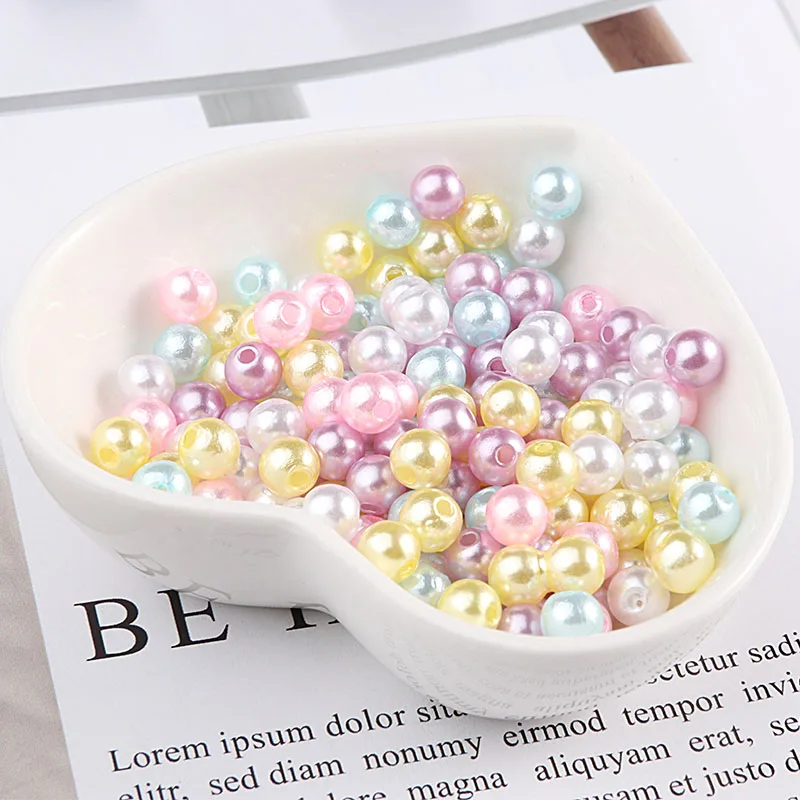 3mm 4mm 5mm 8mm perline 23 colori rotondi imitazione indumento perla con fori per collana d\'arte fai da te gioielli di moda che fanno accessori