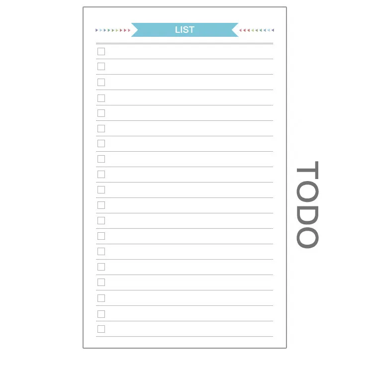 40 Sheet A5/A6 6 Ring Paper Refill Loose-leaf Binder Inside Page To Do/Weekly/Monthly/Grid Agenda School Stationery