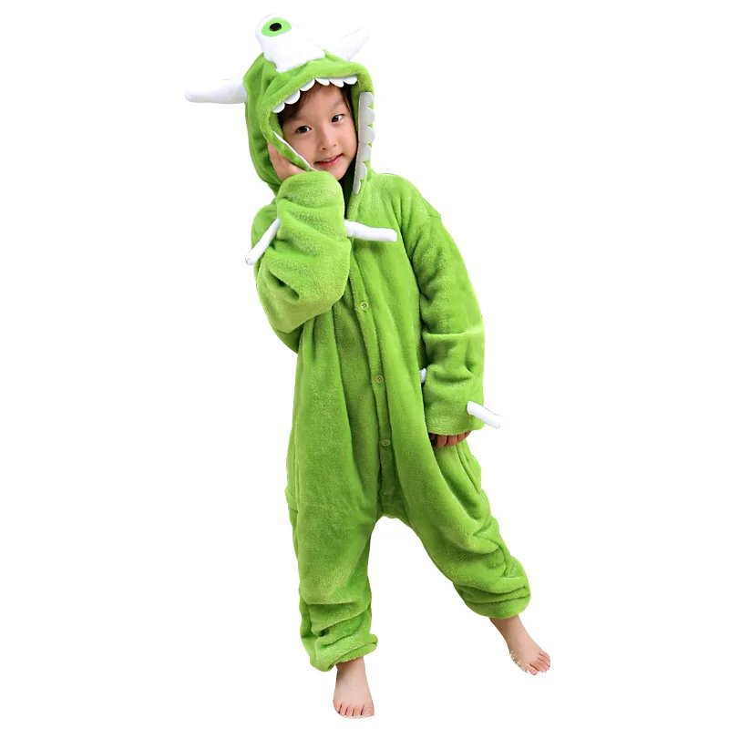 Children Onesies Alien Kigurumi For Kids Pajamas Girls Boys Animal Pijamas Flannel Cartoon Bodysuit Birthday Cosplay Costume