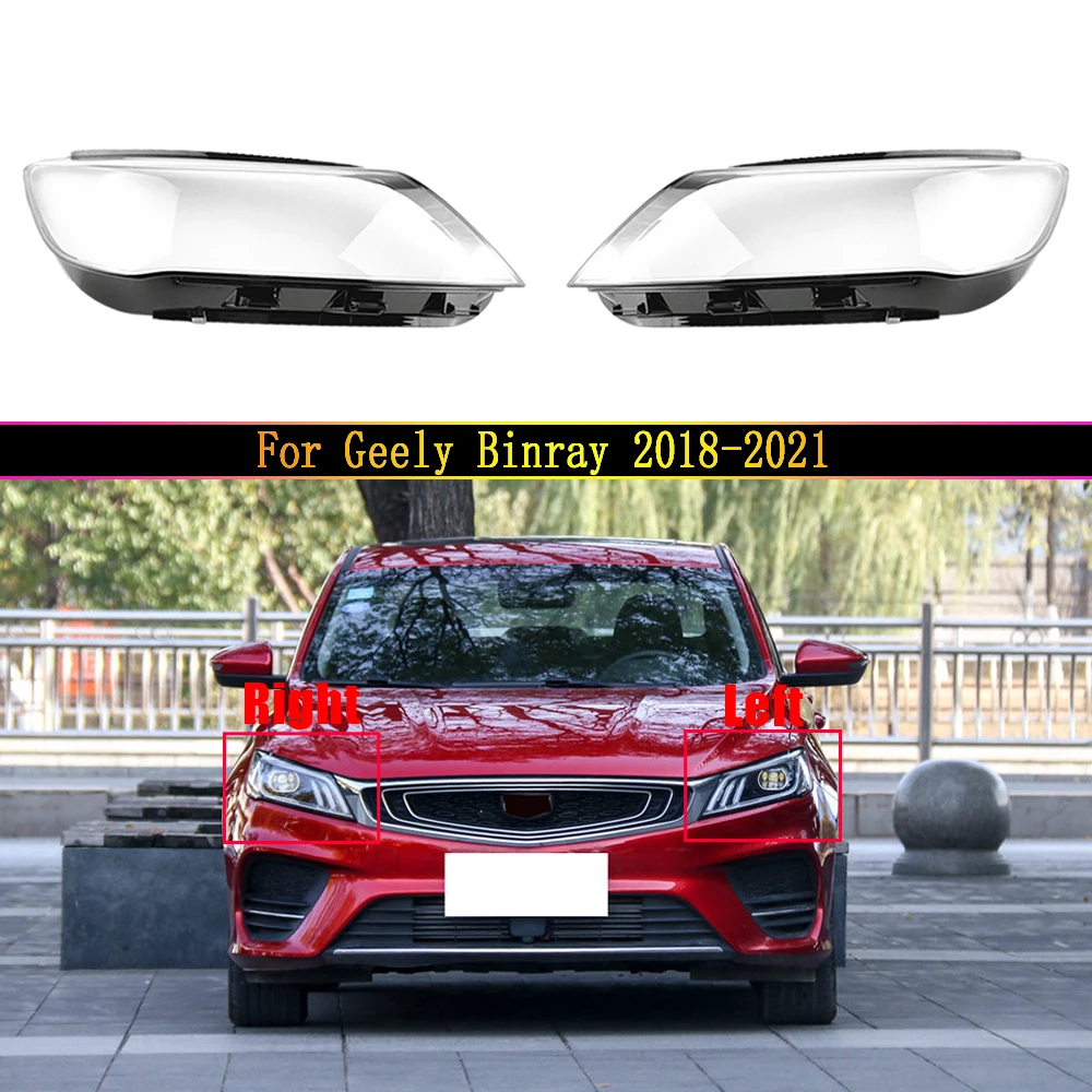 Transparent Light Case For Geely Binray 2018 2019 2020 2021 Car Front Headlight Lens Cover Headlamp Lampshade Lamp Shell Caps