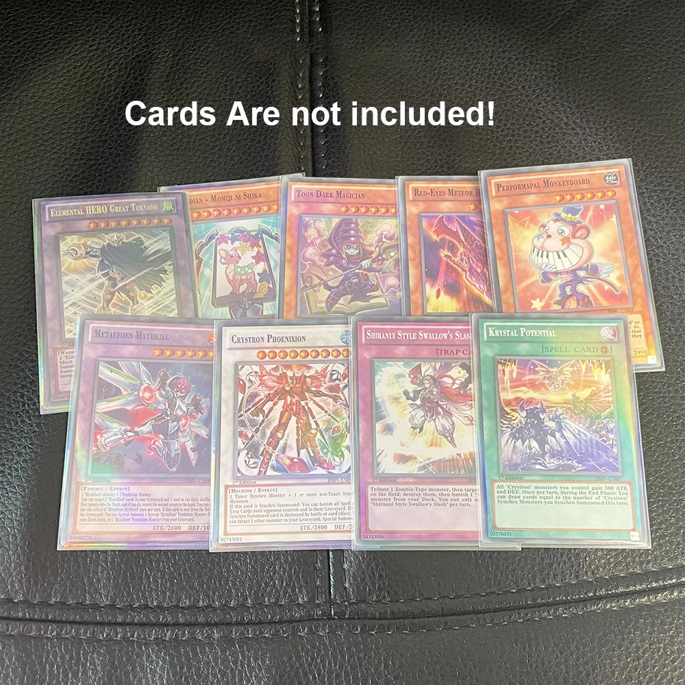 100pcs/lot Rainbow Foil YGO MTG TCG MGT Laser Clear Sleeves Korea Idol Photo Holographic Protector Trading Cards Shield Cover