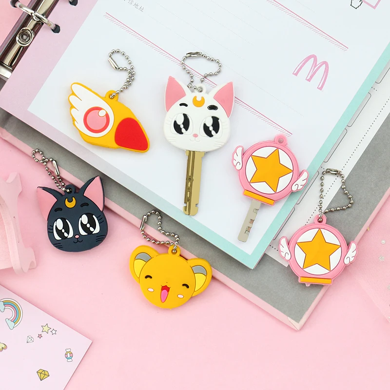 2 PCS/Set New Cartoon Silicone Protective Key Case Cover for Key Control Dust Cover Holder Organizer Home Supplies
