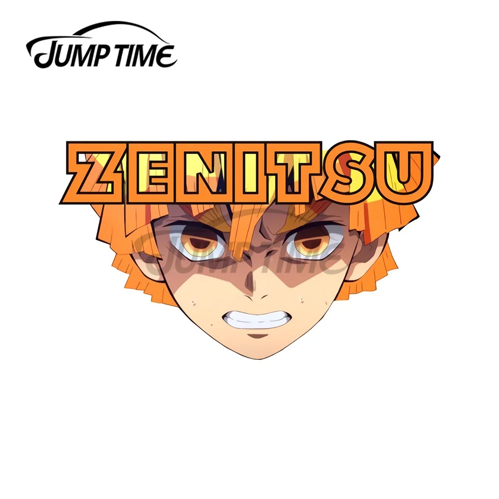 JumpTime 13 x 3.8cm Zenitsu Aagastsuma Demon Slayer Anime Funny Car Stickers Bumper Trunk Graphics Vinyl JDM Decal Waterproof