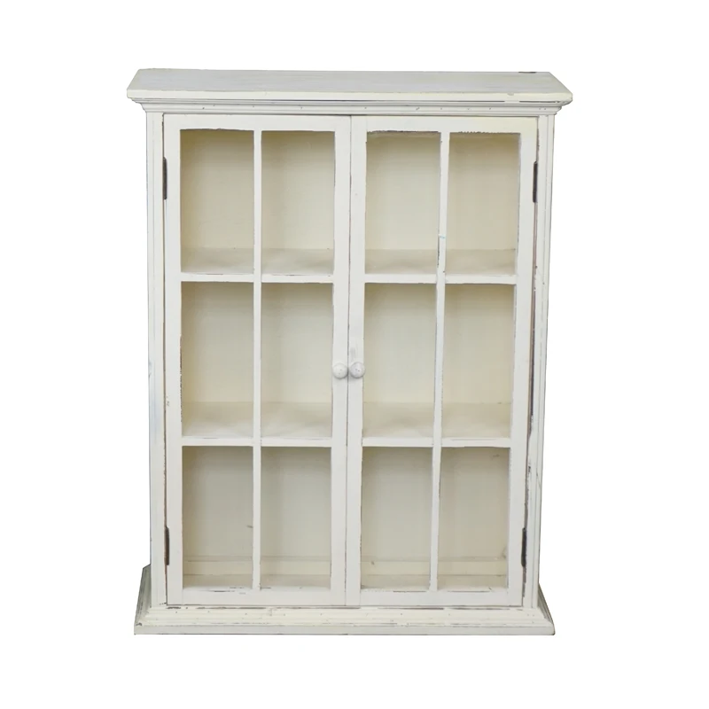 hand painted wooden french shabby chic wall cabinet