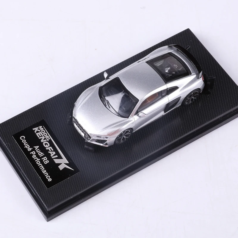 KENGFAI  1:64 Audi R8 Diecast Alloy Model Car Miniature Sportcar Metal Vehicle Pull Back Gifts