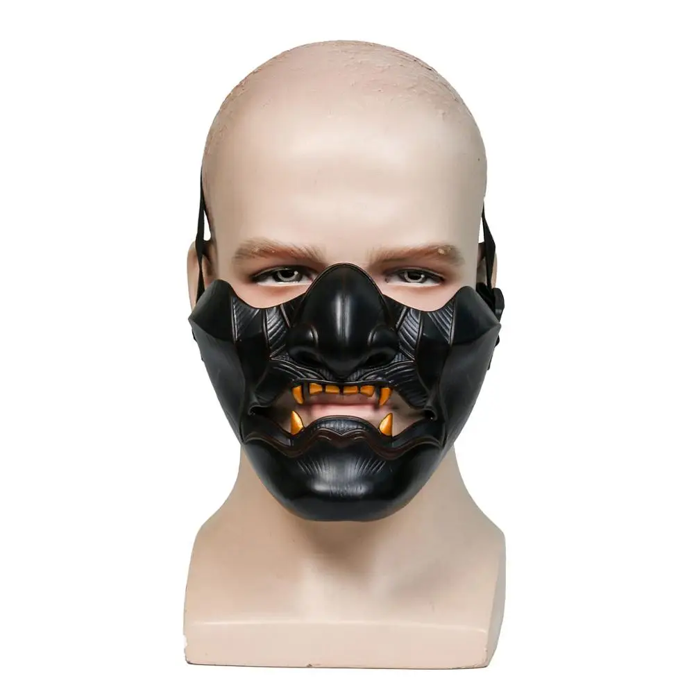 Cosplay Resin Mask Ghost of Tsushima Sakai Cosplay Japanese Shimura  Half Face Mask Halloween Party Props