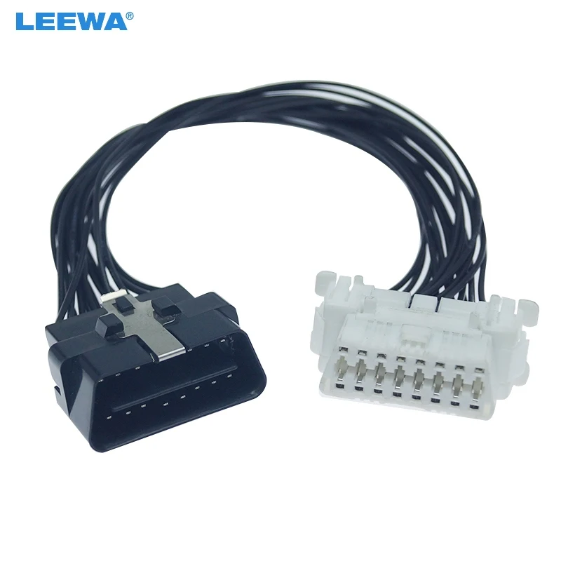 

LEEWA 16-Pin OBD2 Male To Female Cord Extension Cable Adapter Connector #CA6102