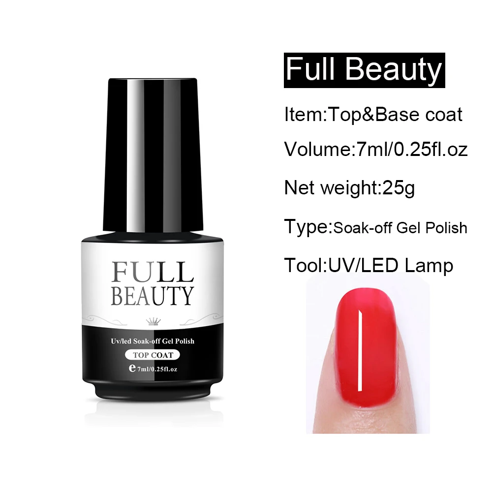 7Ml Top Base Coat Gel Polish Langdurige Losweken Gel Vernis Shiny Sealer Manicure Nail Art Kleur Gel lak Lak GL1571-5