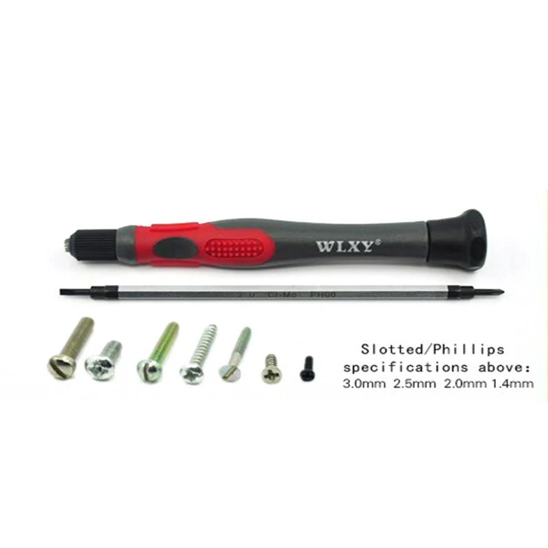 1Piece Red&Black Dual-use screwdriver 2.0mm Slotted/Phillips 2 in 1 Precision Screwdriver WLXY-2018