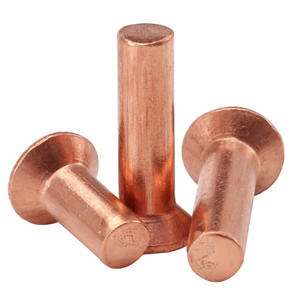 Yiqianyuan GB869 Solid Copper Rivets Countersunk Head Self-plugging Brass Rivet DIN661 M2.5x3mm~16mm