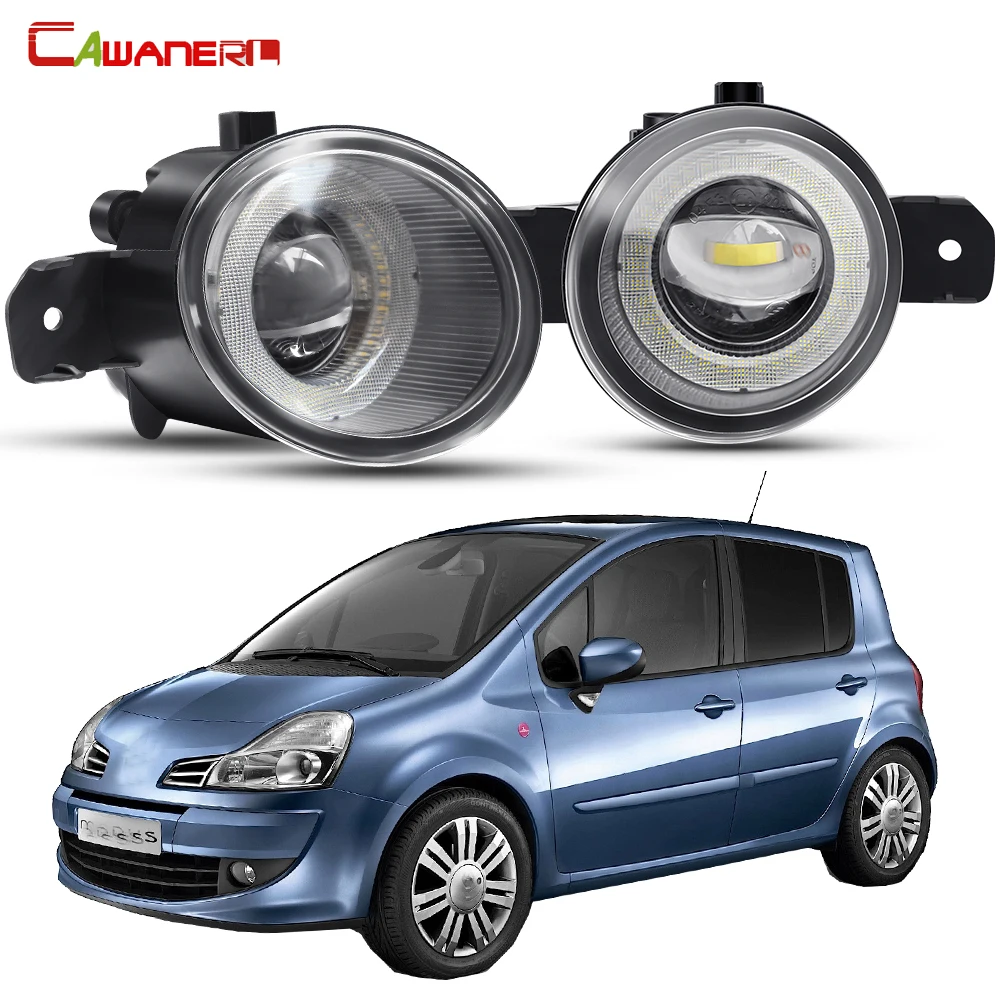 2 Pieces 30W LED Angel Eye Fog Light Assembly For Renault Modus Grand Modus 2004-2013 Car Fog Daytime Running Lamp DRL 30W 12V