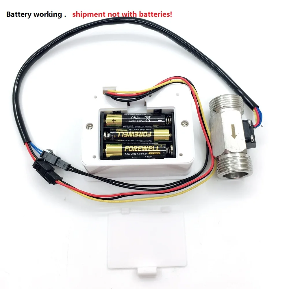 Digital Flow Meter Water Flowmeter Temperature with G3/4  Sensor Measure Flow Rate Total flow