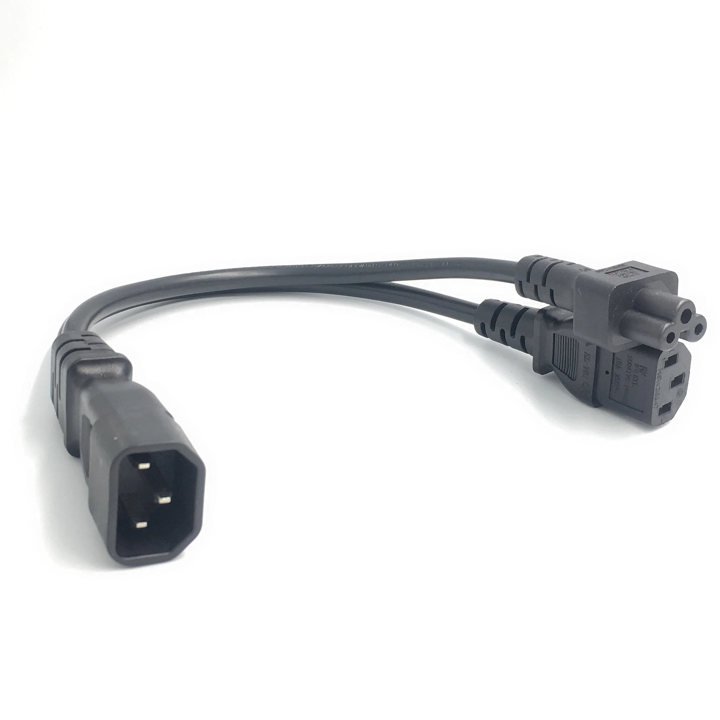 Bolantedz 1Pcs IEC320 C14 To IEC320 C13 + C5 Y Power Cord Splitter Cable Adapter Cable For PC Monitor Scanner And Printer