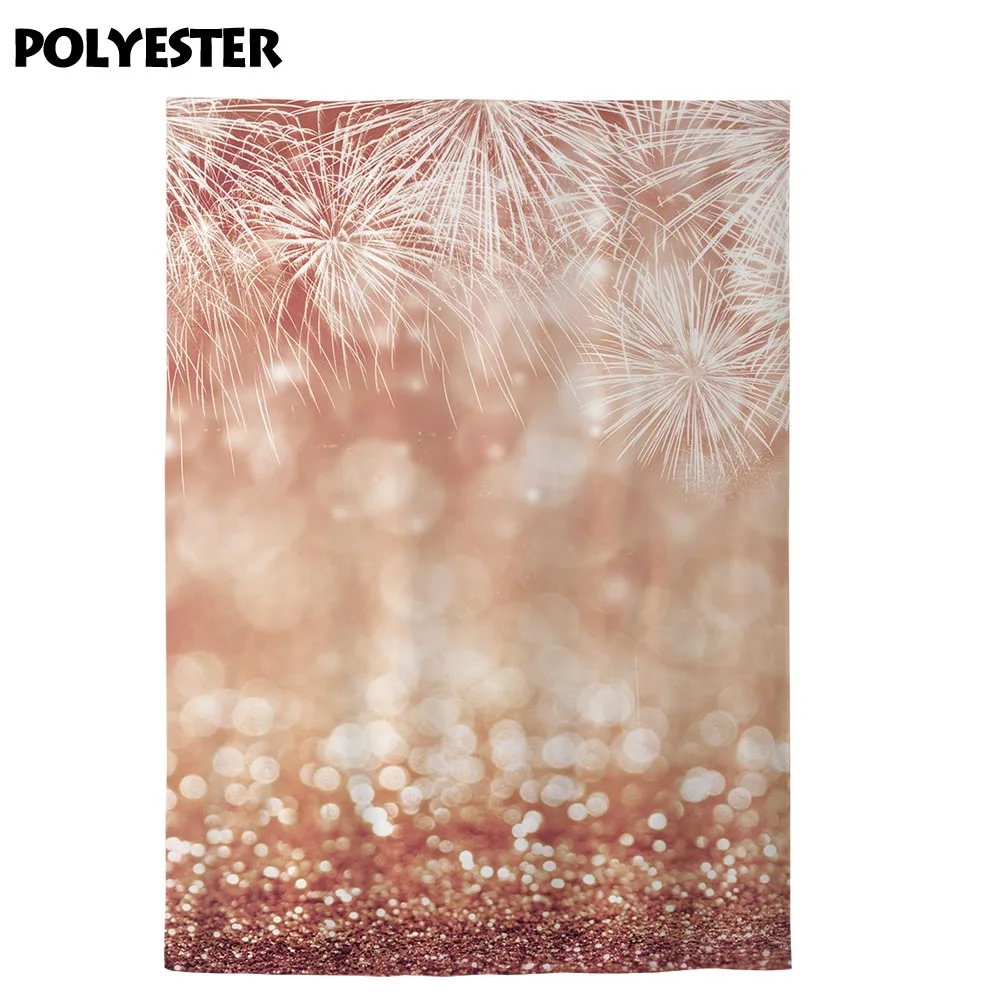 Allenjoy-fondo fotográfico de Año Nuevo, telón de fondo de Navidad, fuegos artificiales dorados, halo bokeh, purpurina, arena, photocall
