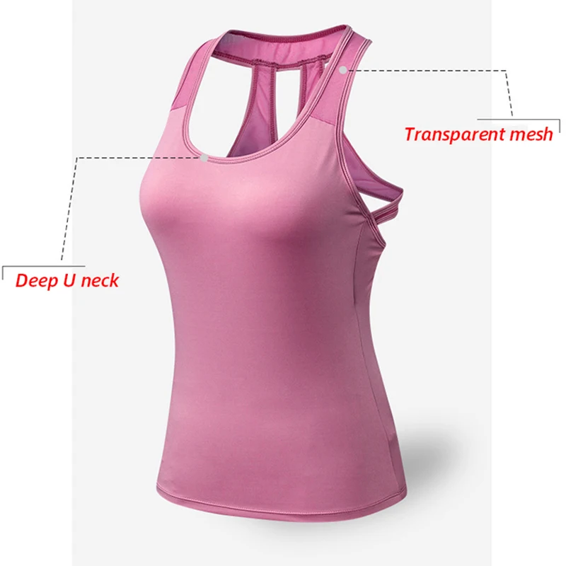 Summer Breathable Racerback Yoga Tank Tops Women Workout Gym Fitness Vest Quick Dry Running Sport Sleeveless Shirts Customize