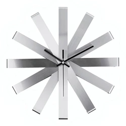 Nordic stal nierdzewna Metal artystyczny Design ściana kuchenna zegary 3D nowoczesna naklejka ścienna Home Decor proste luksusowe zegary dekoracje ścienne