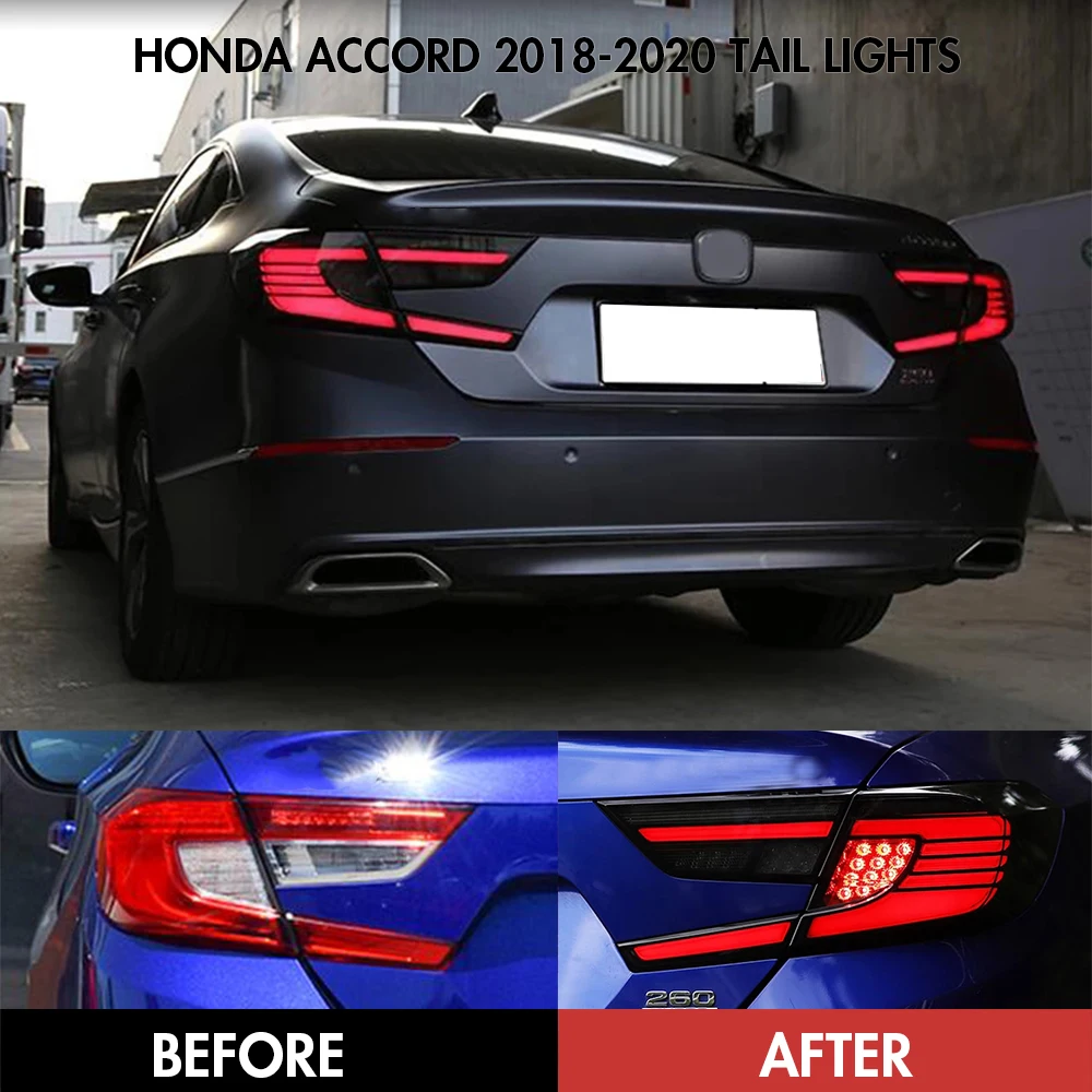 Taillights For Honda Accord 2018-2020 LED Lamps Assembly Auto Repiacement Parts Car Accessories Start-up Animation