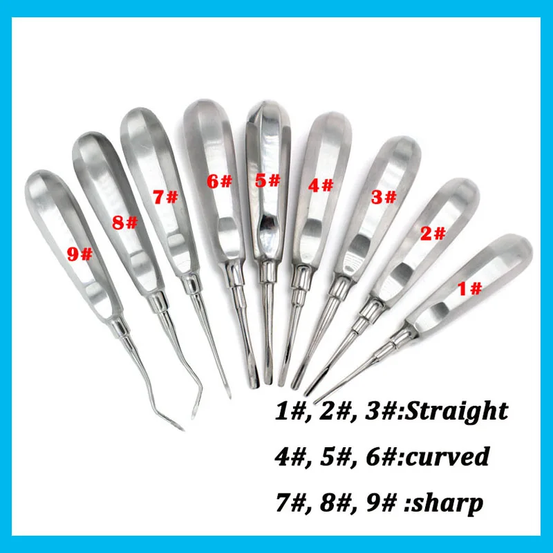 Stainless Steel Dental Surgical Apical Elevators Teeth Extraction Root Tip Extracting Forceps Handle Dental Instrument Tools