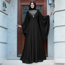 Ramadan Abaya Dubai Farasha Evening Maxi Dress Muslim Women Kaftan Robe Arab Robe Turkish Batwing Sleeve Cocktail Party Gown