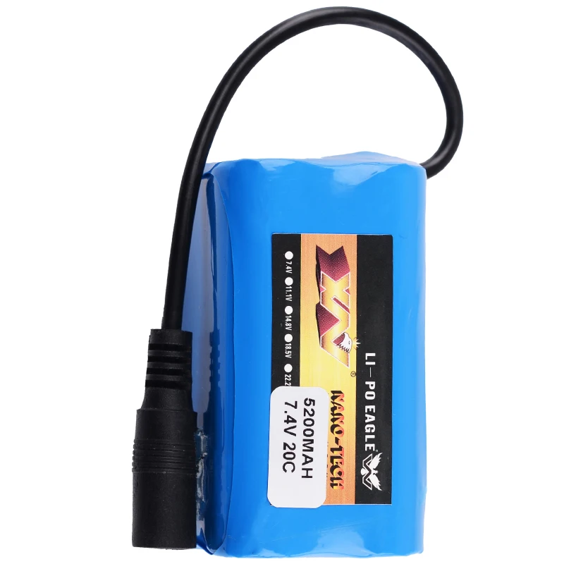 

1 / 2 / 5 pcs 7.4V 5200Mah 20C 18650 Lipo Battery 2S For T188 T888 2011-5 RC Fishing Bait Boat Rc Parts