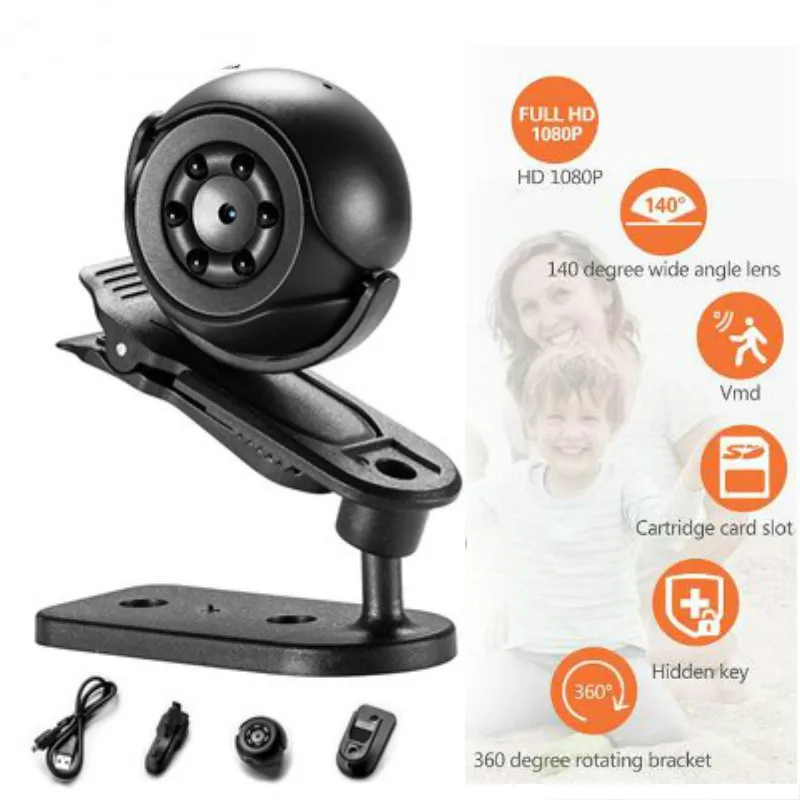 HD 1080P 미니 카메라, 고품질 휴대용 캠, 광각 야간 투시경 카메라