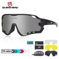 QUESHARK Women Men Polarized Cycling Sunglasses Sports MTB Bicycle Eyewear Riding Road UV Mirror Bike Glasses Goggles QE44