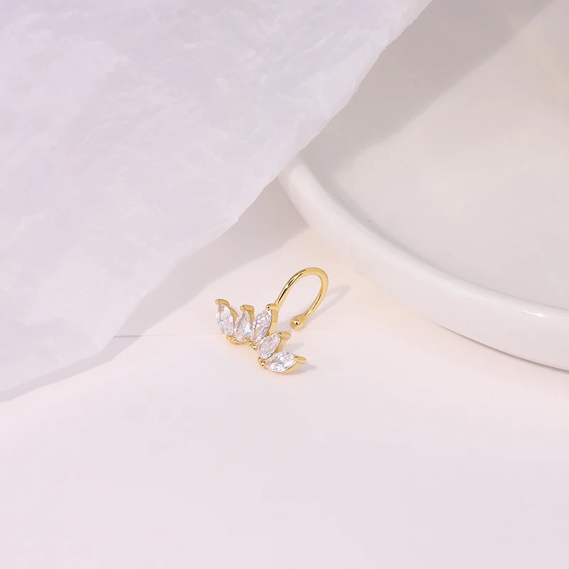 925 Sterling Silver Bling Zircon Clip On Earrings No Pierced Cartilage Earring for Women Earcuffs Clip Charming Jewelry Gift 1pc