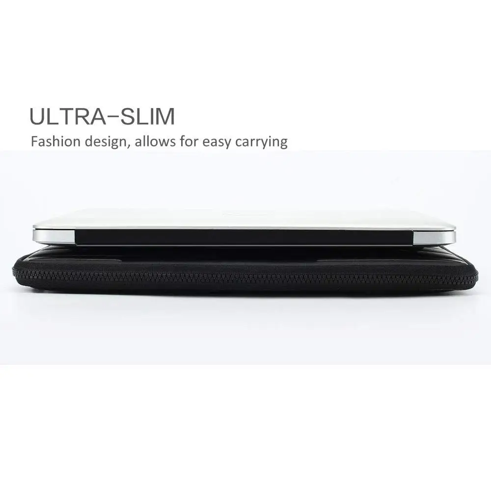 Domiso-bolsa para laptop, 10, 13, 14, 15.6 polegadas, resistente ao choque, com alça, capa protetora, compatível com macbook, dell, hp, lenovo, black