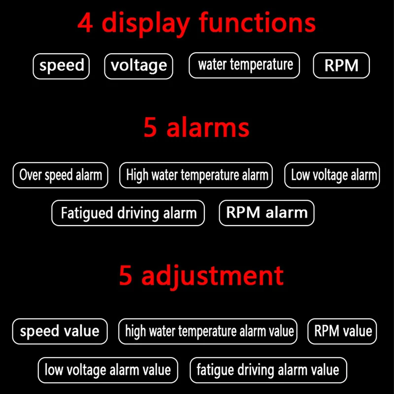 On-board computer hud display car head up display obd2 display speedometer obd2 temperature water Projection on the windshield