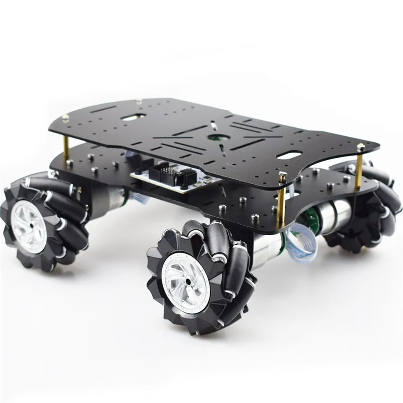 Mecanum Robot Car Chassis Kit, Smart Car Chassis, Capacidade de carga 10kg, 80mm, 97mm, Omni Rodas inacabadas, 4WD