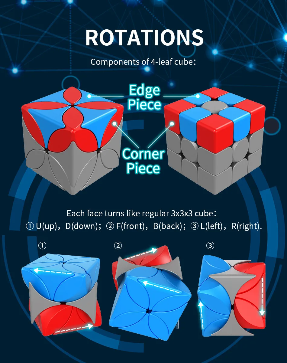 Moyu Meilong Seltsamer Zauberwürfel Vierblättriges Kleeblatt / Polaris / Ahornblätter Zauberwürfel Beruf Puzzle Bildung – Detail 11