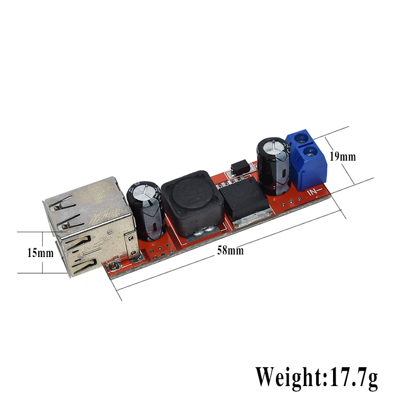 DC 6V-40V To 5V 3A Double USB Charge DC-DC Step Down Converter Module For Vehicle Car Charger LM2596 Dual Two USB