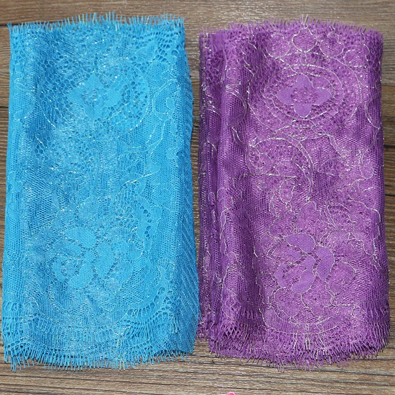 1 m long 20 cm wide blue purple lace fabric DIY garment textile decorative fabric