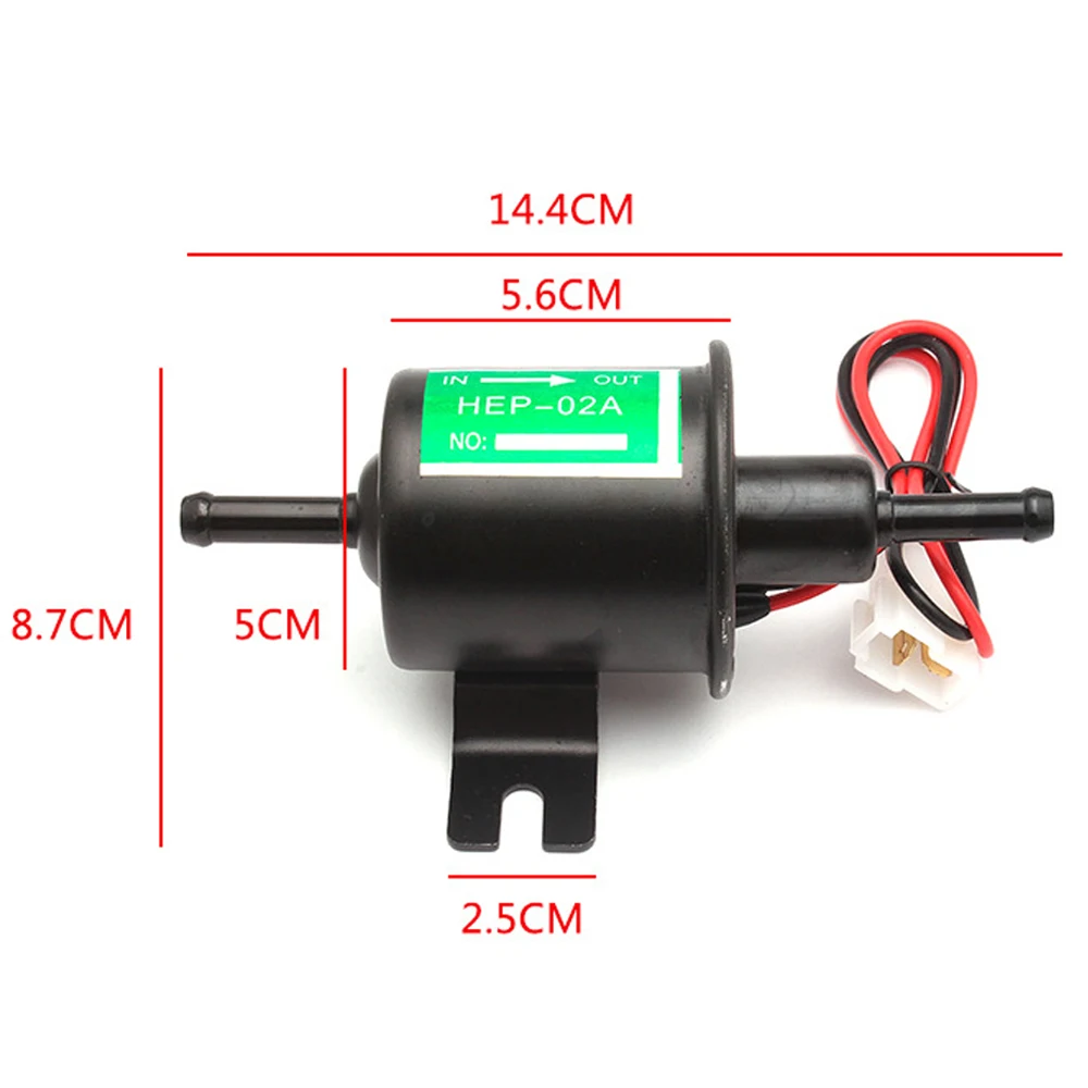 UNIVERSAL 12V/24V HEP-02A ELECTRIC FUEL PUMP INLINE DIESEL PETROL LOW PRESSURE HEP 02A HEP02A For Carburetor Motorcycle ATV