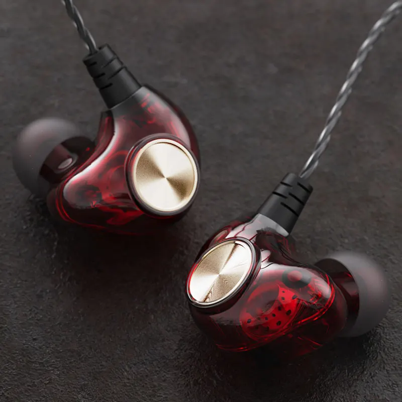 3.5ミリメートル有線ヘッドフォン5D低音xiaomiハイブリッドプロピストン3透明スポーツイヤホンソニーredmi注8プロ