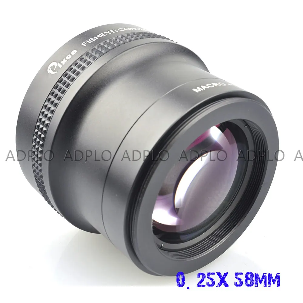 Pixco 58MM 0.25X Super Macro Wide Angle Fisheye Lens thread lens For Canon Fuji FX NIKON PENTAX DSLR SLR Camera
